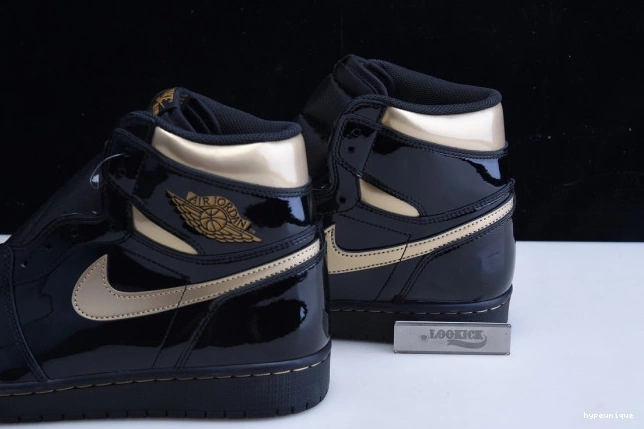 HYPE RETRO JORDAN AIR HIGH (2020) BLACK 1 GOLD 555088-032 METALLIC 0730